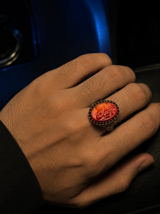 Mens Silver Ring Black